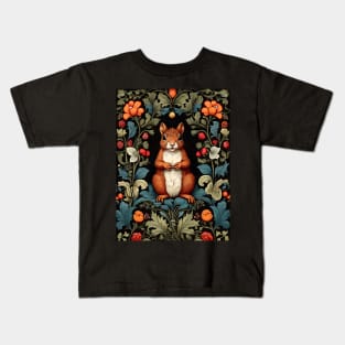 Forest Squirrel - William Morris Inspired Art Kids T-Shirt